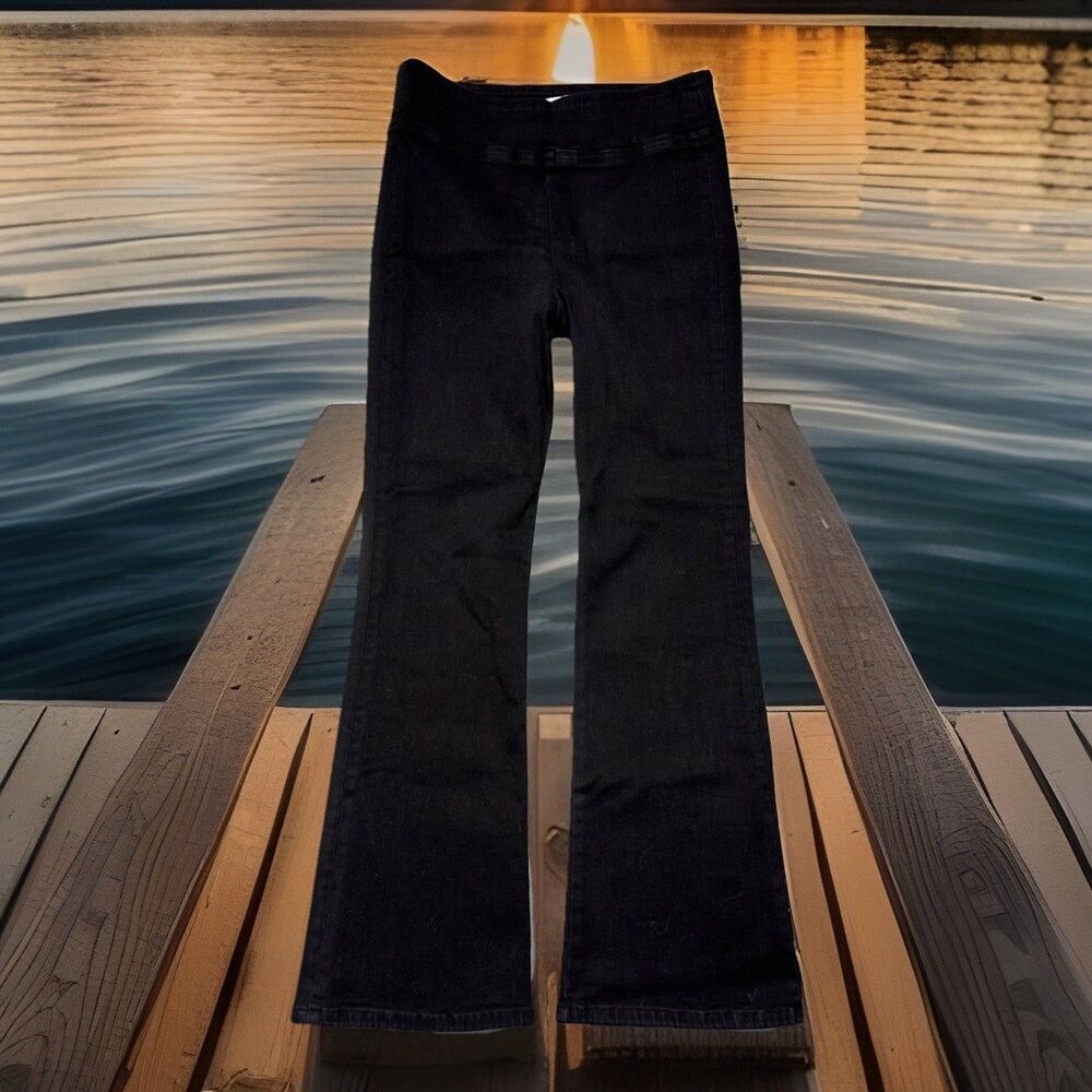 Frame Jet Set Flare Ankle Jeans 1 26x26 Pull On Black High Rise Stretch Juniors